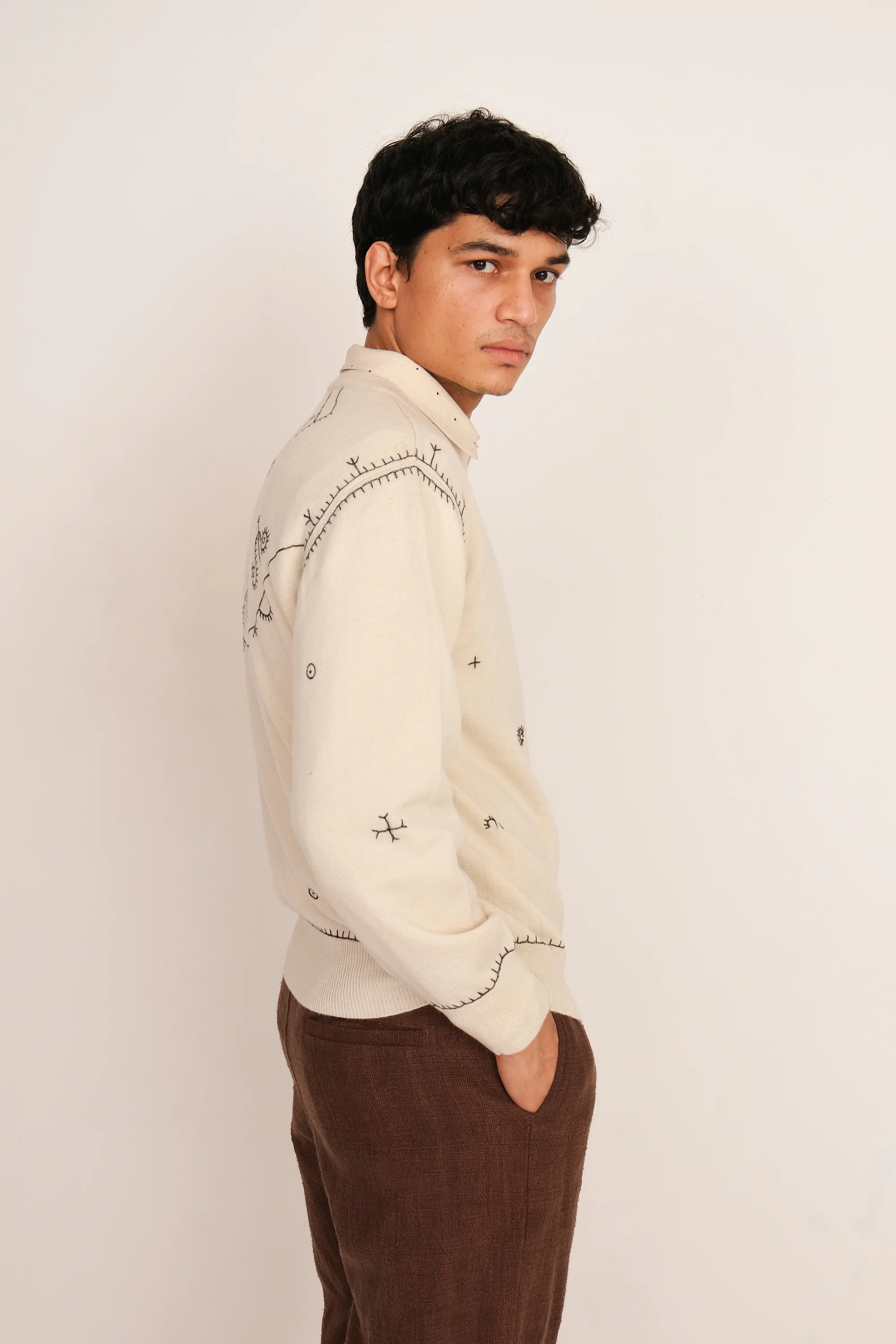 Hand Embroidered Cotton Sweatshirt - Image 7